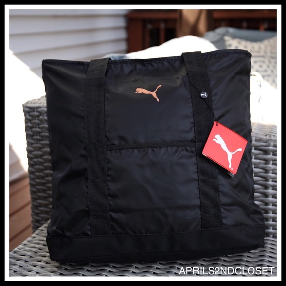 PUMA LARGE BLACK TRAVEL SHOULDER TOTE BAG - Picture 6 of 7